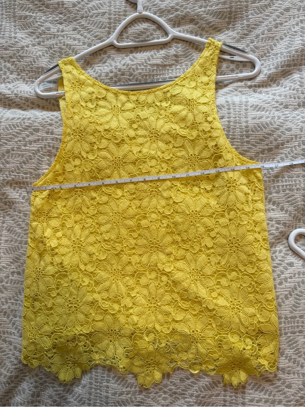 BB Dakota Yellow Floral Lace Sleeveless Top – Size S - Picture 8 of 9